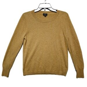 J. Crew 100% Cashmere Crew Neck Sweater Womens Size Medium Brown